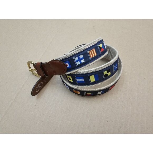 Leather Man LTD Belt Size 40 Nautical Flags - Picture 1 of 9